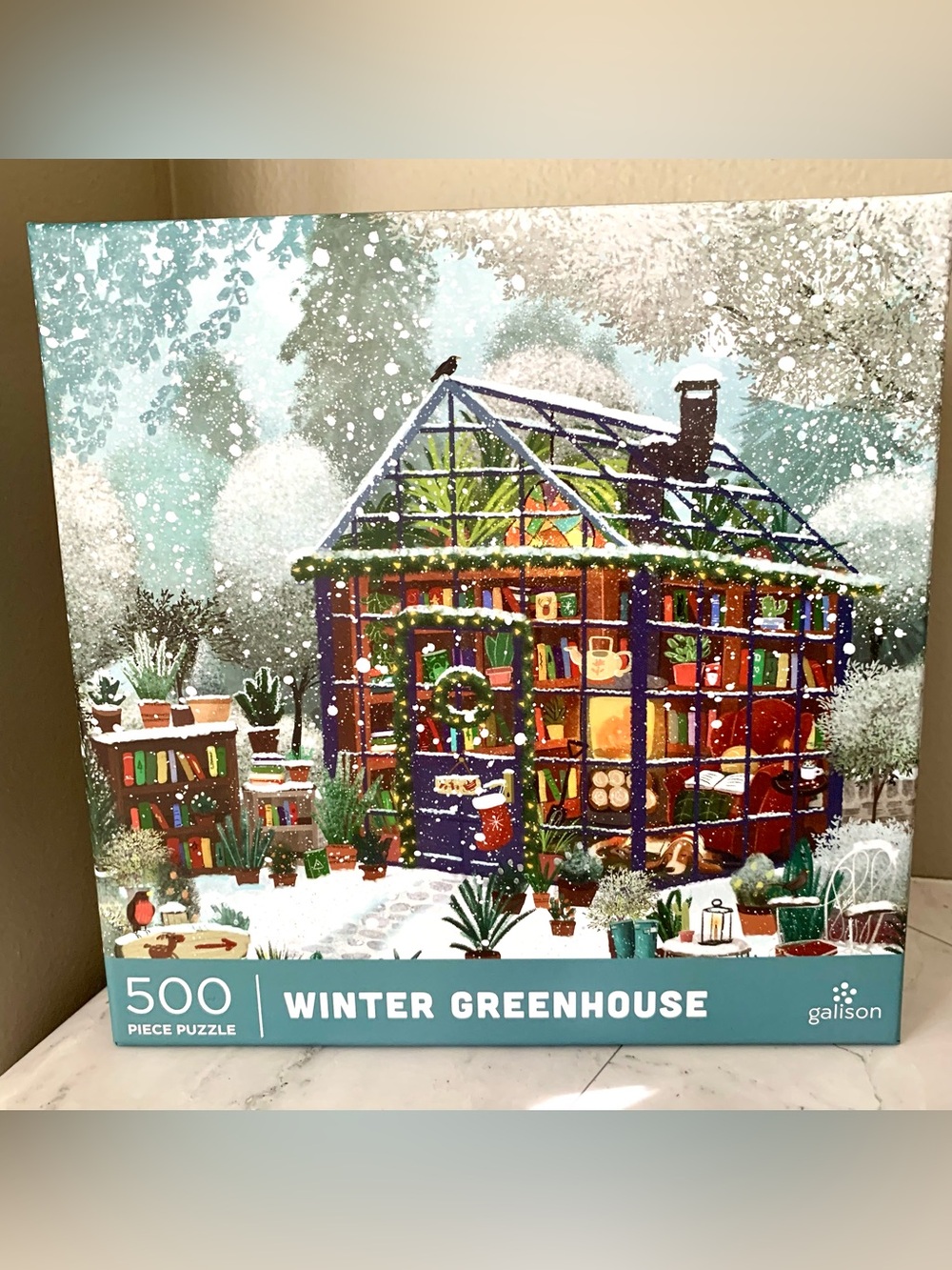 Galison WINTER GREENHOUSE 500 Piece Christmas Jigsaw Puzzle